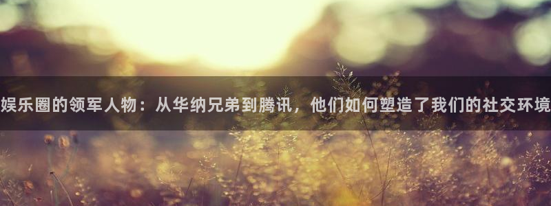 奇亿娱乐注册入口与教程：娱乐圈的领军人物：从华纳兄弟到腾讯，他们如何塑造了我们的社交环境